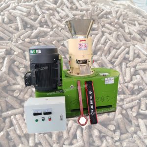 Flat Die SKJ350 rice husk sawdust pellet machine, 30KW biomass wood pellet machines for sale