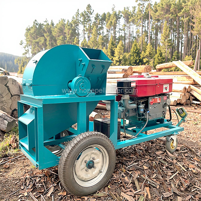 Diesel Driven Bamboo Wood Grinder Small Trunk Sorghum Rod Straw Crusher with Engine Bearing Core Components Named Wood Chipper - Image 6